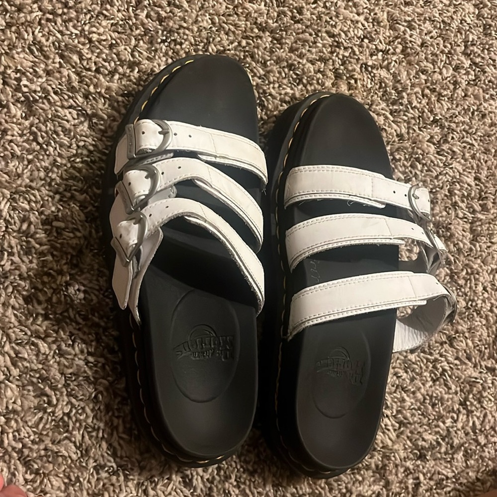 Doc Martin size 8 white and black sandals